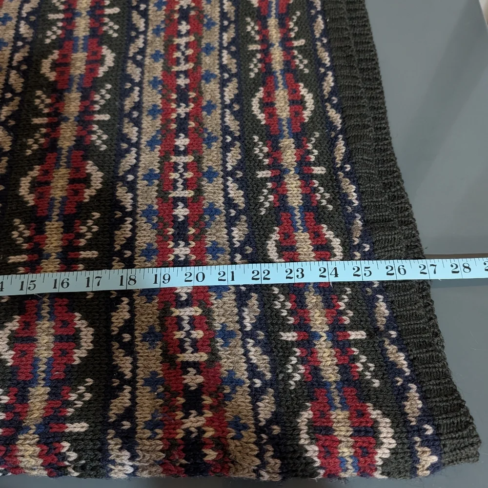 Vintage Abercrombie &Fitch Fair Isle Snowflake Wool Sweater 90s Holiday - Picture 12 of 14